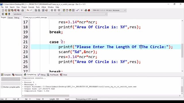 MENU DRIVEN PROGRAM (AREA OF CIRCLE, SQUARE, RECTANGLE) | EASY CODING #22 смотреть онлайн
