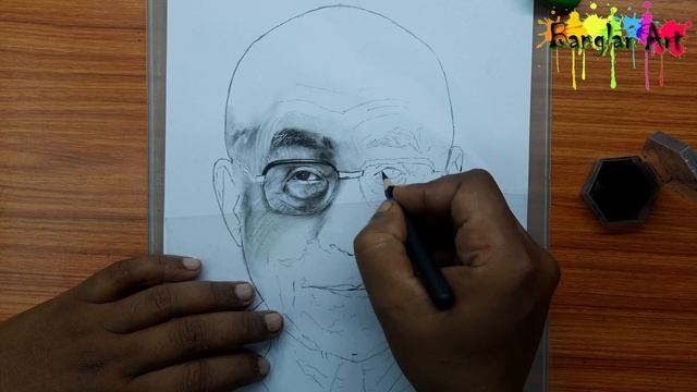 How to draw 14th Dalai Lama charcoal pencil sketch | Easy charcoal pencil sketch for beginners смотреть онлайн