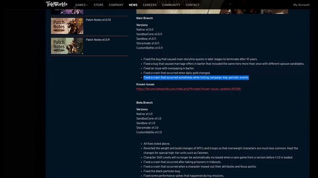 Bannerlord Patch Notes 1.0.11/Beta! смотреть онлайн