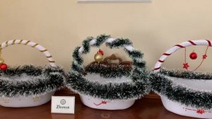 Новогодние корзины.Basket and box decoration