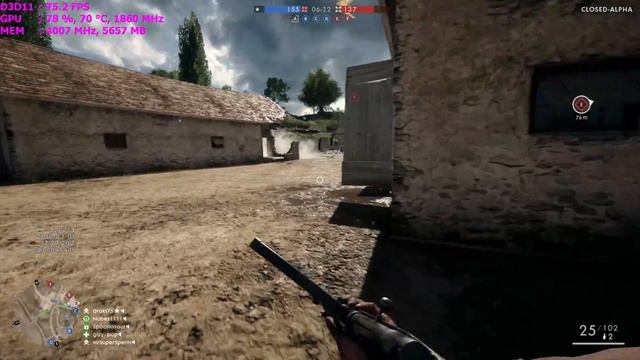 GTX 1070: Battlefield 1 Alpha Gameplay 1440p Ultra Settings