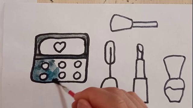 How to draw Makeup kit for kids| Как рисовать Косметика для детей| Bolalar uchun Kosmetika chizish смотреть онлайн