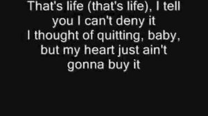 Frank Sinatra That's Life Lyrics