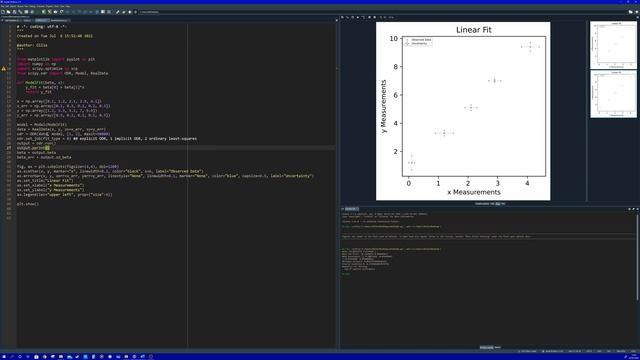 Example: Fitting & Plotting with ODR and Matplotlib. смотреть онлайн