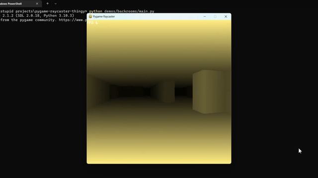 Pygame Raycaster Demo #2 (the backrooms) смотреть онлайн