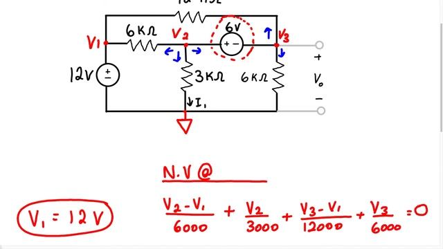 Node Voltage Method (Problem #21) - (Super Node #5) смотреть онлайн