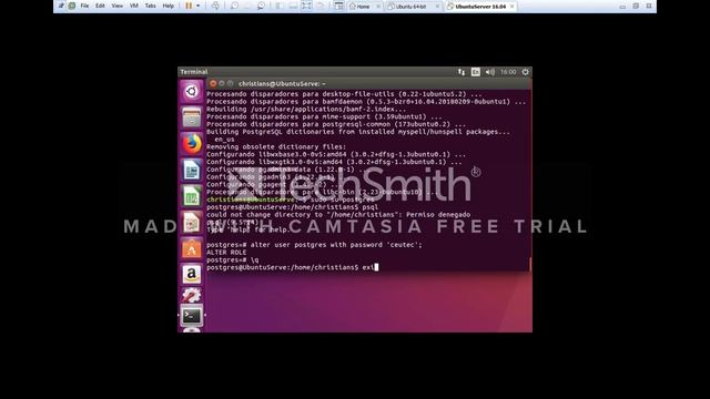 Instalación de PostgreSQL en Ubuntu Server 16.04.5 смотреть онлайн