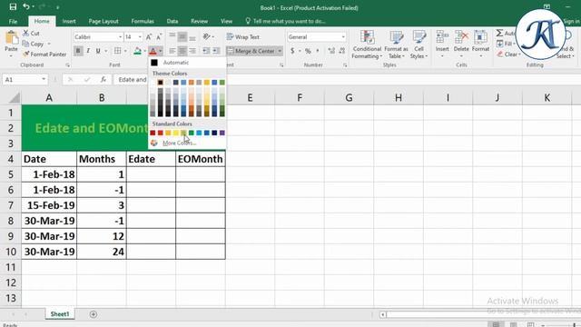 EDATE AND EOMONH FUNCTION in Ms Excel | Microsoft Office Excel Tutorial смотреть онлайн