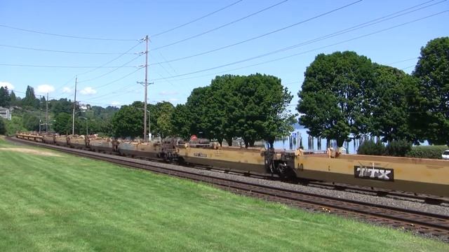 BNSF 6530 Leads A Baretable @ Old Town Tacoma, WA w Canon HF11 смотреть онлайн