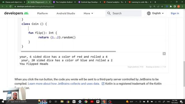 Android Basics in Kotlin, Unit 1, Pathway 4, classes and object instances in kotlin extra credit do смотреть онлайн