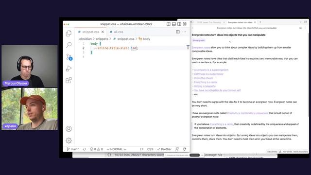 Creating a theme for Obsidian 1.0 with Stehpan Ango смотреть онлайн