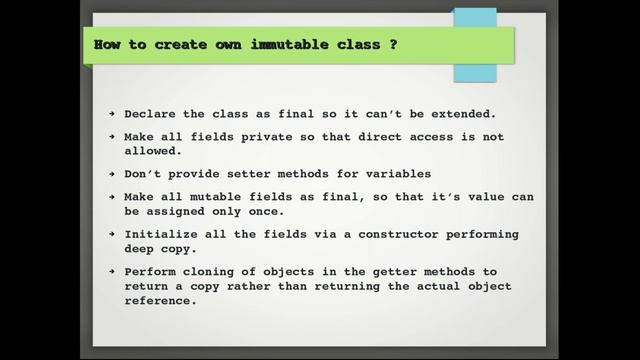 Java Interview Question #3: How to create your own immutable class in java ? смотреть онлайн