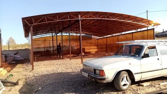 навес из поликарбоната 10*16 м