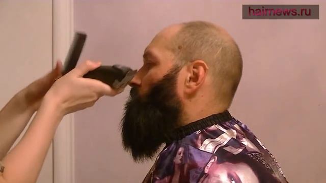 Стрижка квадратной русской бороды Haircut a square russian beard смотреть онлайн