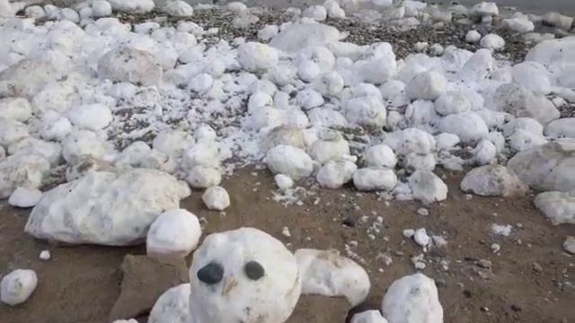 Frozen balls of snow, lake Michigan. Снежные обледенелые колобки озеро Мичиган. @BaskinaFasol смотреть онлайн