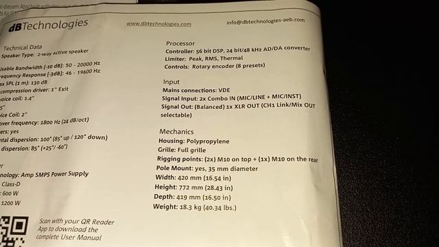 Parlante DB TECHNOLOGIE OPERA 15 смотреть онлайн