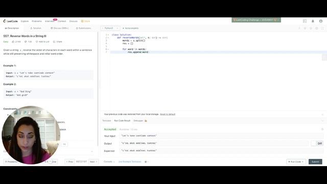 Reverse Words in a String III problem - Leetcode #557 - Python смотреть онлайн