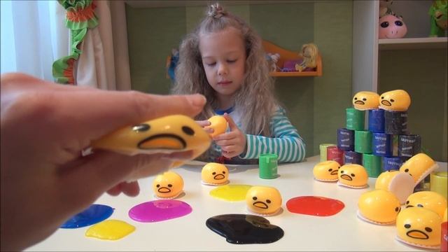 Лизуны! Ленивый желток Gudetama. Играем в лизуна Slime. Много классных лизунов (обзор) смотреть онлайн