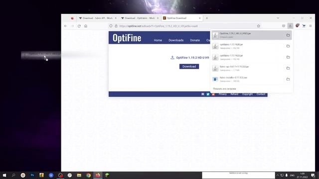 Minecraft Optifabric установка