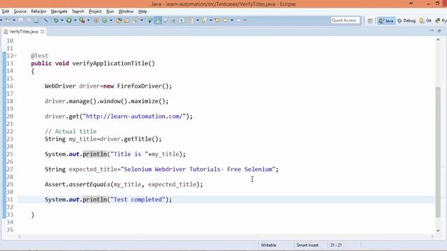 How to verify page title in Selenium Webdriver смотреть онлайн