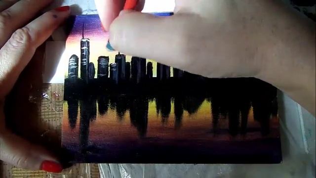 Полное видео Как написать ночной город маслом мастер класс Картина смотреть онлайн