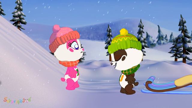 Panda Bo Plays In The Snow And Has Fun - Cartoon Animation For Kids
