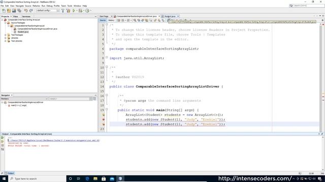 Comparable Interface Sorting ArrayList Java смотреть онлайн