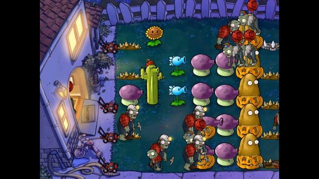 Plants vs. Zombies Gameplay Walkthrough - Episode 19 - Spikerock! Survival Night (Hard)! смотреть онлайн