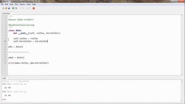 Klassen in Python: Objektinitialisierung mit der Methode __init__ смотреть онлайн