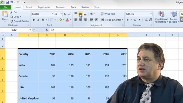 Excel 2010 Tutorial | Excel 2010 alignment formatting techniques смотреть онлайн