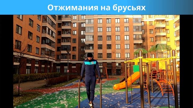 Спорт. Отжимания на брусьях (3 по 10) смотреть онлайн