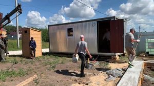 Установка бытовки для строителей дома Пионер Строй. Нижний Новгород +79200278424