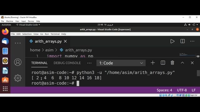NumPy Arithmetic Operations with arrays In Python смотреть онлайн