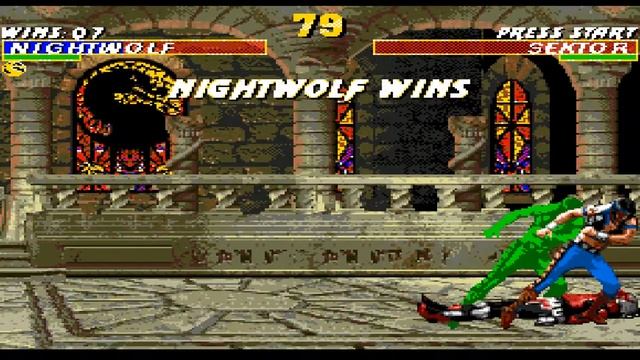 Полное прохождение Ultimate Mortal Kombat 3 - Nightwolf (SEGA)
