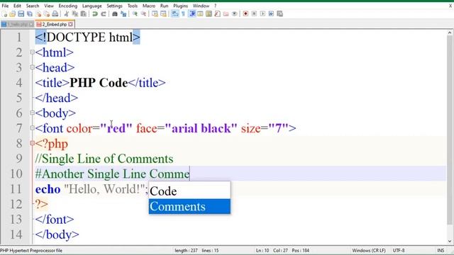 PHP Embedding Comments Video Tutorials смотреть онлайн