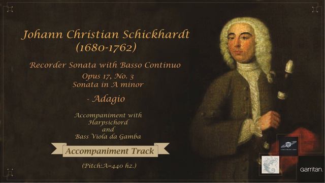 Schickhardt: Sonata in A minor for Recorder and Basso Continuo Op. 17 No. 3 - Adagio, Pitch: A=440 смотреть онлайн