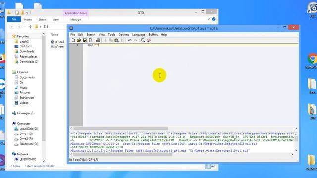 AutoIT tutorial 3 Open notepad смотреть онлайн