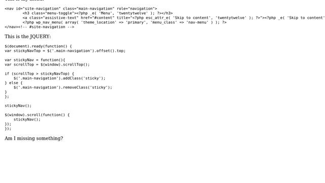 Wordpress: How to add fixed position in menu class for Twenty Twelve theme? смотреть онлайн