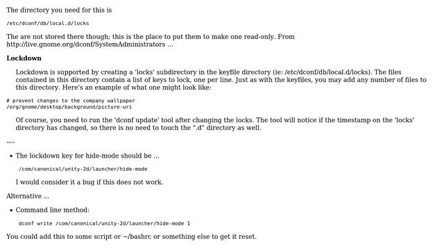 Ubuntu: How to store a dconf key as read-only? смотреть онлайн