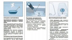 Открывание багажника Пежо 307