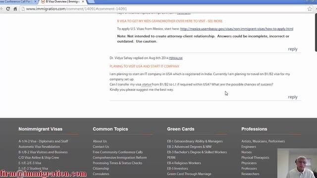 Effect of Changing Status from B-1/B-2 (Business or Visitors Visa) смотреть онлайн