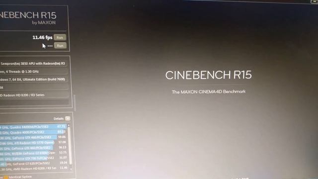 AMD Sempron-3850 Cinebench R15 + AMD Radeon HD 8200 R3 Series смотреть онлайн