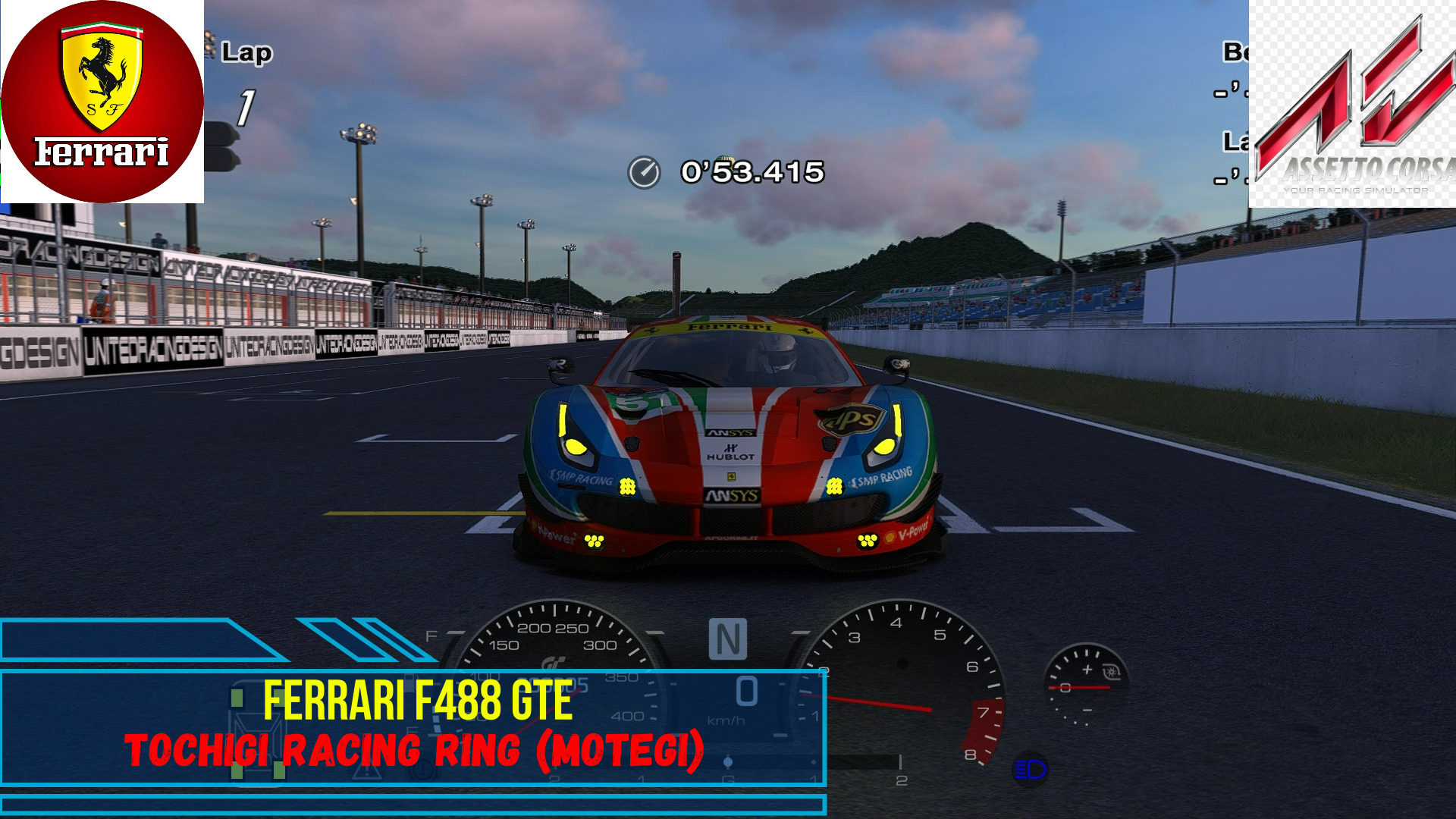 Ferrari F488 GTE - Tochigi Racing Ring (Motegi) Assetto Corsa.mp4 смотреть онлайн