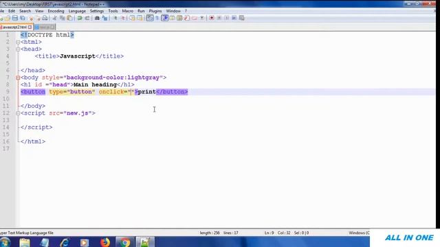 Create print and alert button in Hindi || JavaScript tutorial 5th for beginners to advanced смотреть онлайн