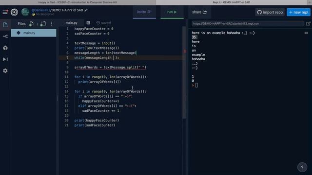 Python Demo 2 - Happy or Sad - Testing the Length of a String to Meet Input Specifications (1, 255) смотреть онлайн