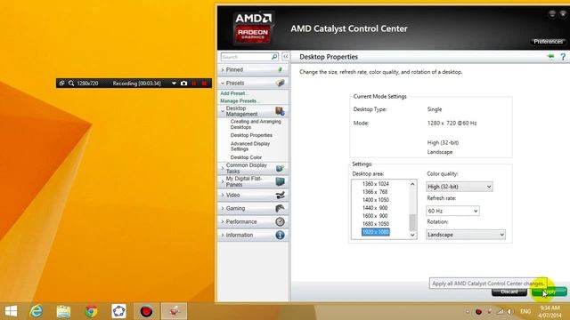 How to change your desktop resolution quickly using Catalyst Control Center смотреть онлайн