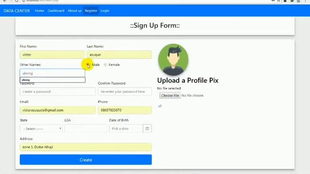 Php Project with register, dashboard and individual profile page смотреть онлайн