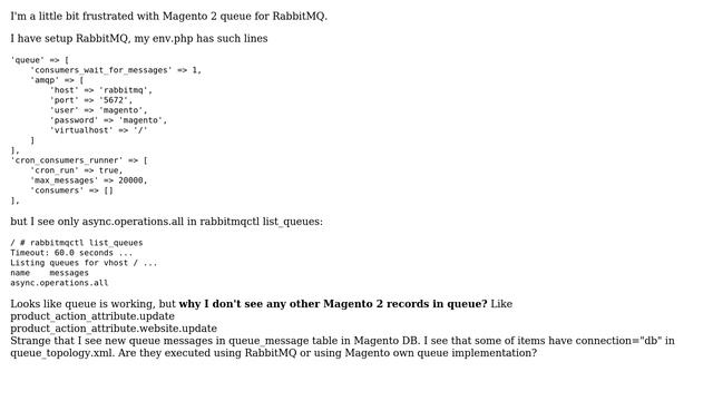 Magento: RabbitMQ - Why I see only async.operations.all in queue list? смотреть онлайн
