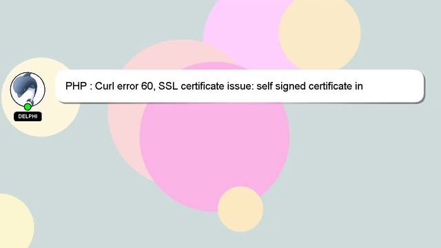 PHP : Curl error 60, SSL certificate issue: self signed certificate in certificate chain смотреть онлайн
