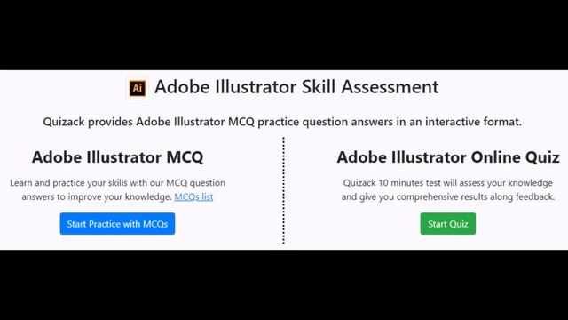 Adobe Illustrator Skill Assessment Online Test | Quizack Online Exam System | Skill Assessment смотреть онлайн